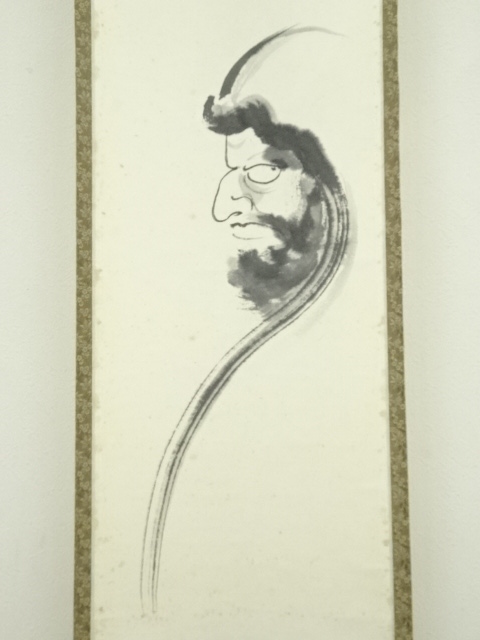 送料無料　幕末～明治　手書き達磨図小皿　径12.5ｃｍ 幕末明治 手書き達磨図小皿 径12.5cm 送料無料 幕末～明治 手書き達磨図